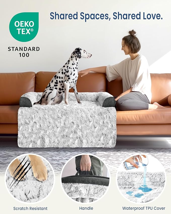 Calming Small Dog Bed for Couch, 35 x 31 inch Removable Couch Cover for Dogs - Image 3