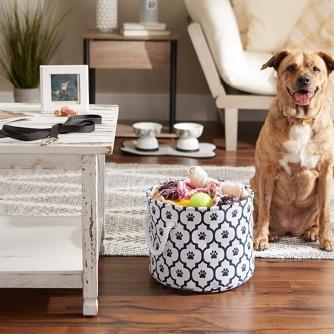 Bone Dry Pet Storage Collection Lattice Paw Print, Small Round - Image 4