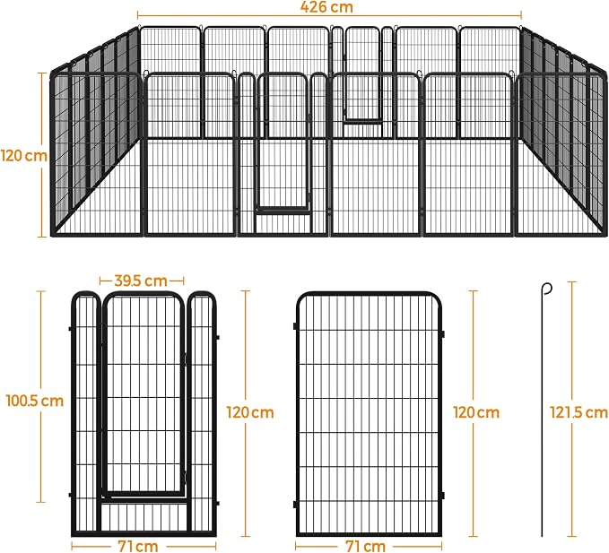 Yaheetech Dog Playpen Outdoor, 47 inch 24 Panels Dog Pen Indoor Heavy Duty - Image 6