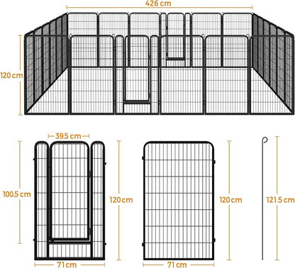 Yaheetech Dog Playpen Outdoor, 47 inch 24 Panels Dog Pen Indoor Heavy Duty - Image 6