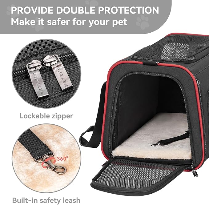 Petsfit Expandable Cat Carrier Dog Carriers, Airline Approved Soft-Sided - Image 5