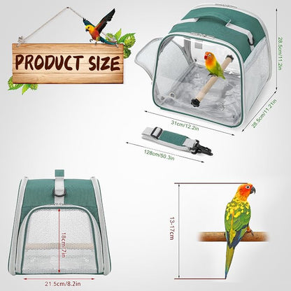Suertree Small Bird Carrier, Large Window Travel Cage - Image 6