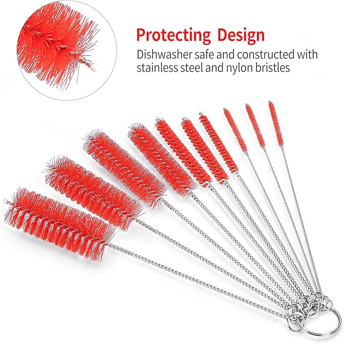 CiaraQ Bottle Cleaning Brushes, 8 Inch Nylon Tube Brush Set, Cleaner - Image 4