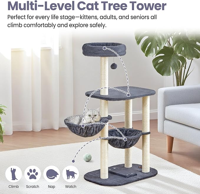 Small Cat Tree Tower with Lots of Scratching Posts - Image 6