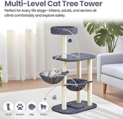 Small Cat Tree Tower with Lots of Scratching Posts - Image 6