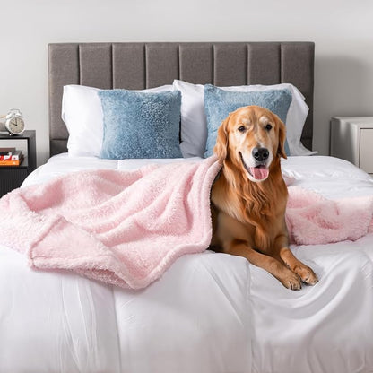 PetAmi Dog Blanket for Large Medium Dogs Pink, Fluffy Soft Puppy Blanket - Image 2
