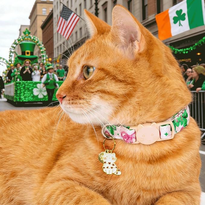 Elegant little tail 2 Pack Cat Collar- St. Patrick's Cat Collars Breakaway - Image 4