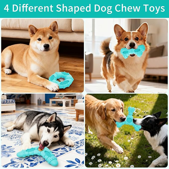 Natural Rubber Dog Chew Toys 4Pack, Tough Dog Toys - Image 2