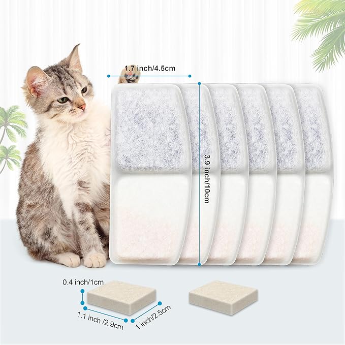 Cat Water Fountain Filters, 6 Pack Replacement Filters - Image 6