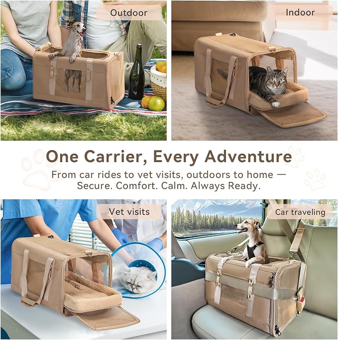 Petsfit 19x12x12 Pet Carrier for Large Cats, Soft-Sided Small Dog Travel Carrier - Image 8