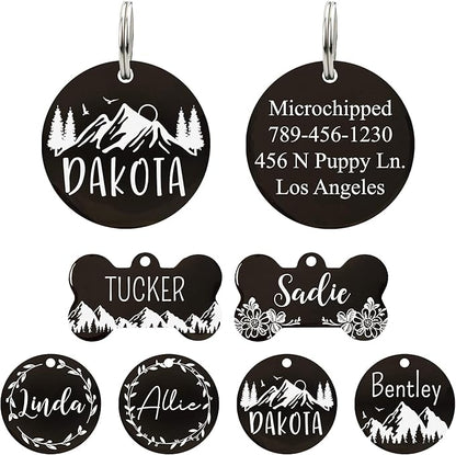 Ultra Joys Stainless Steel Pet ID Tag Dog Name Tags Personalized Front and Back by UltraJoys