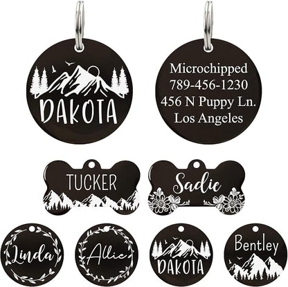Ultra Joys Stainless Steel Pet ID Tag Dog Name Tags Personalized Front & Back by UltraJoys