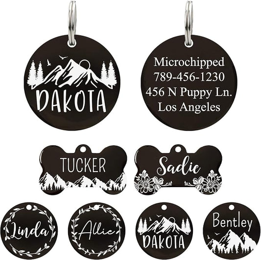 Ultra Joys Stainless Steel Pet ID Tag Dog Name Tags Personalized Front & Back by UltraJoys