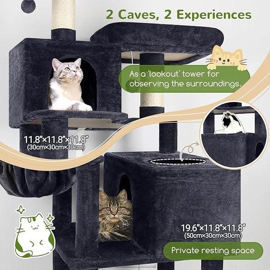 Globlazer Cat Tree Tower, 76-Inch Extra Tall Multi-Level Cat Furniture - Image 2
