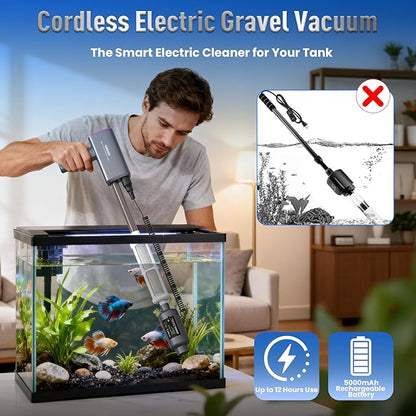 Electric Aquarium Vacuum Gravel Cleaner: Rechargeable Fish Tank Cleaner - Image 3