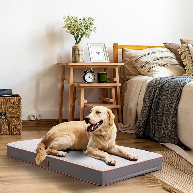 Sunheir Orthopedic Dog Bed for Medium Dogs, Waterproof Deluxe Plush Dog Crate by SUNHEIR