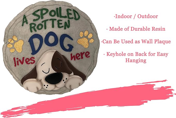 Spoontiques - Garden Décor - Spoiled Rotten Dog Stepping Stone - Decorative - Image 6