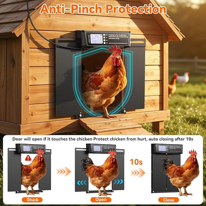 Automatic Chicken Coop Door Large Size, 7W Solar Powered - Image 5