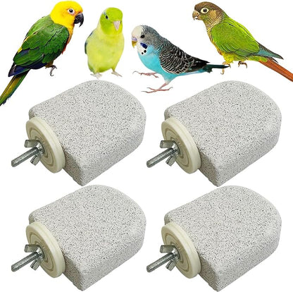 PINVNBY 4 PCS Bird Perch Stands Parrot Calcium Perch Beak Grinding Stone Foot by PINVNBY