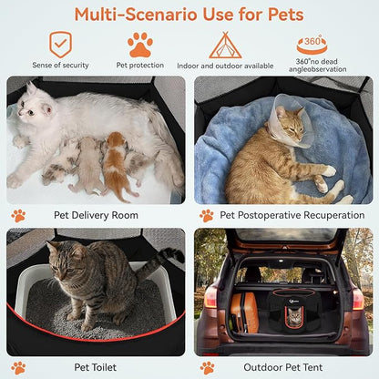 Black Dog Cat Playpen, Puppy Pet Playpen Indoor - Image 3