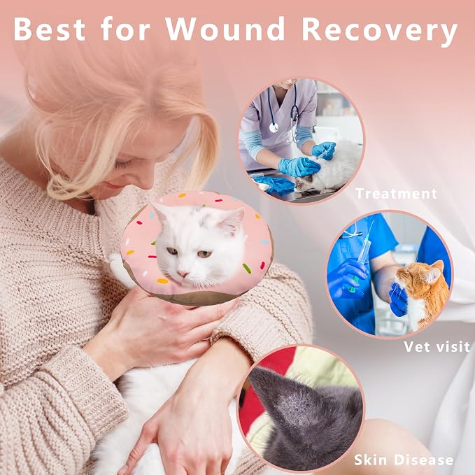 Cat Cone Collar Soft, Adjustable Cat Recovery Collar Kitten Cones to Stop - Image 5