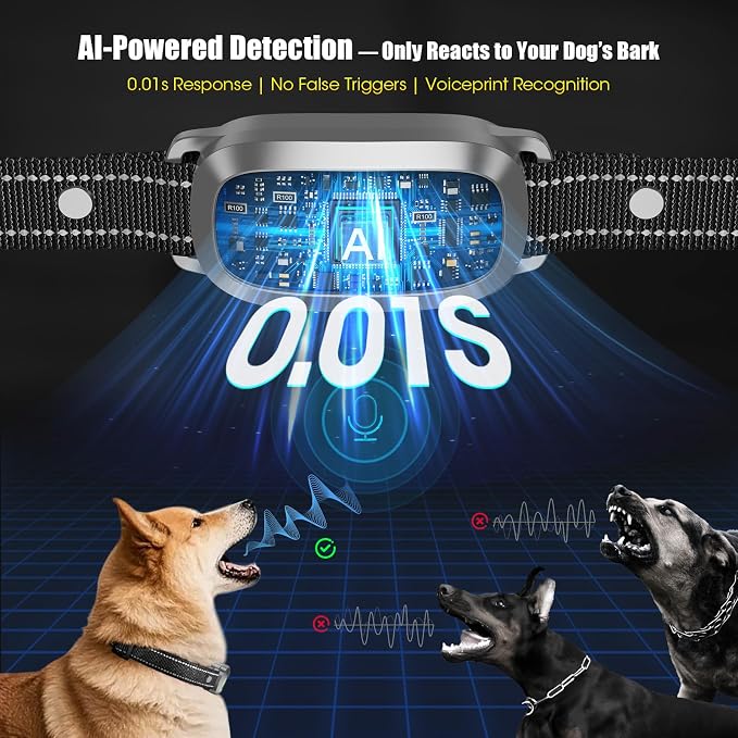Smart AI Bark Collar for Large Medium Small Dogs, Anti Barking Device - Image 3