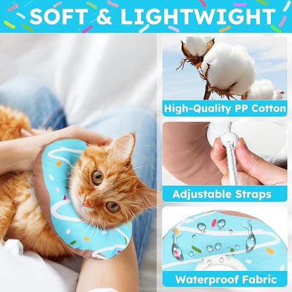 Cat Cone Collar Soft, Waterproof Cat Recovery Collars Spay Cones to Stop - Image 3