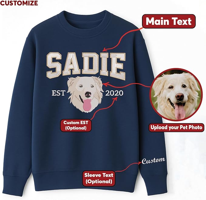 Custom Pet Embroidered Sweatshirt - Image 4