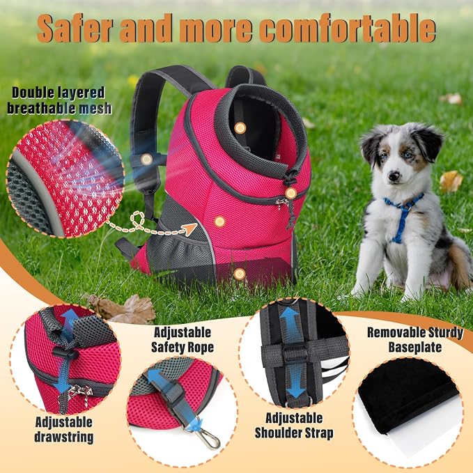 YUDODO Dog Front Carrier Backpack, Adjustable Breathable Pet Carrier - Image 3