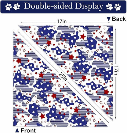 4th of July Dog Bandanas, 2 Pack Reversible USA Patriotic Bandana - Image 4