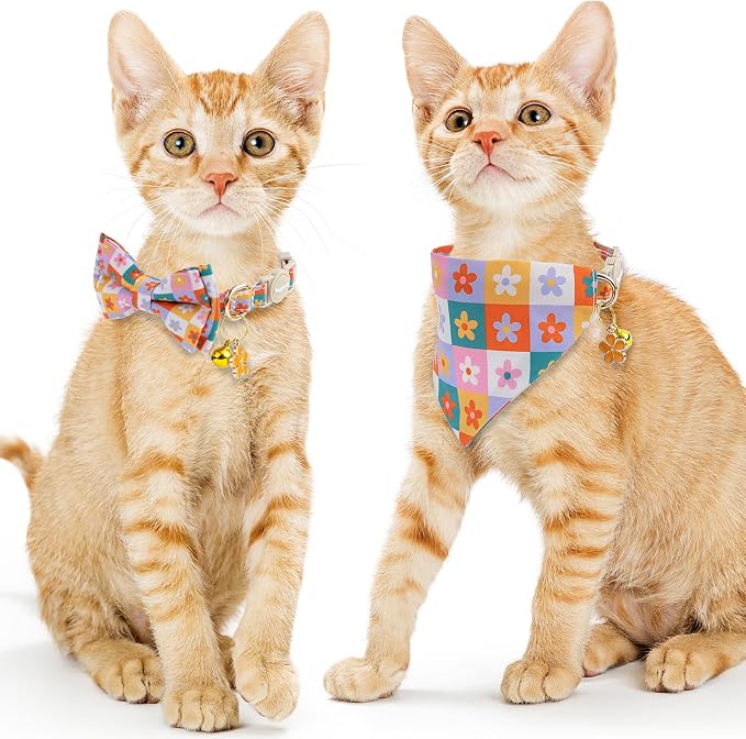 Faygarsle 2 Pack Floral Pattern Cat Collar Set - Image 7