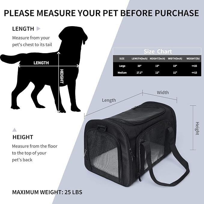 Mile High Life | Outdoor Travel Pet Carrier | Kitty Puppy Cat Carriers | - Image 4