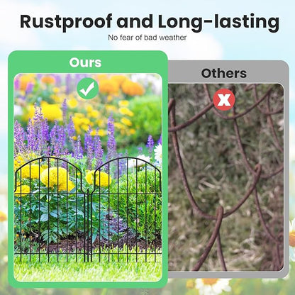 10Pcs Decorative Garden Fence, 20in/10.8ft Rustproof Metal Fences Animal - Image 5