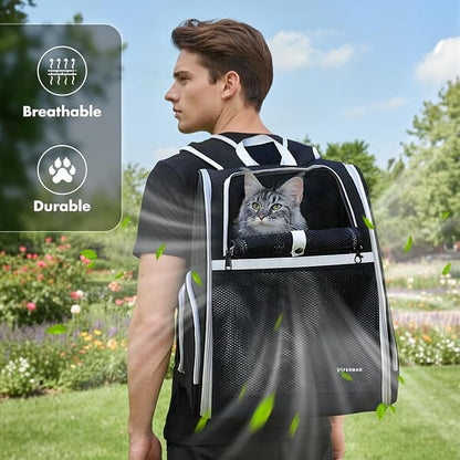 Pet Backpack Carrier, Large Cat Carrier Backpack Up to 20 Lbs - Image 3
