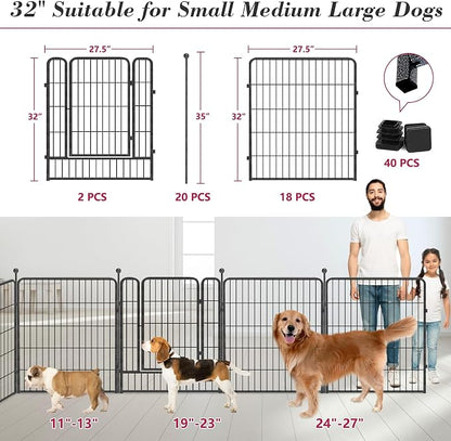 Dog Playpen 32 inch 20 Panels Indoor Outdoor Dog Pen - Image 3