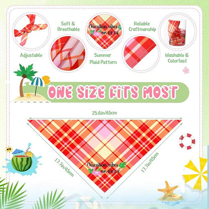 Sweetude 100 Pcs Summer Plaid Dog Bandana Bulk - Image 4