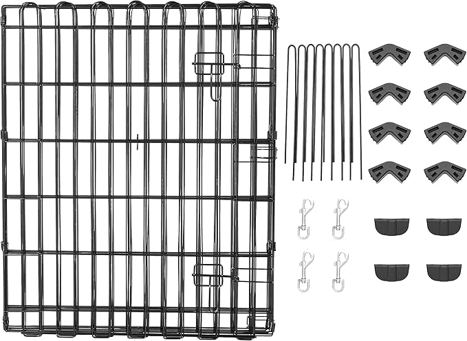 Amazon Basics Portable Foldable Octagonal Metal Exercise Dog Playpen, - Image 5