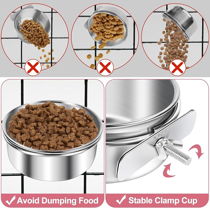 ToLanbbt 4 Pcs Stainless Steel Bird Food Bowls Bird Water Bowls - Image 3