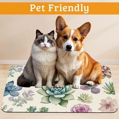 Dog Bowl Mat, Cactus Pet Feeding Mat - Image 2