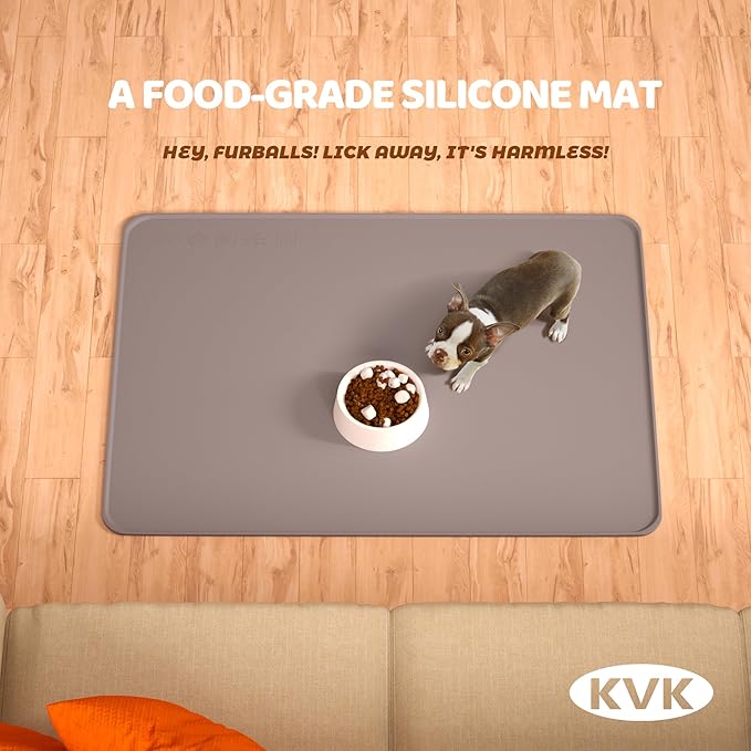 Dog Food Mat, 39.4×29.5in Extra Large Silicone Pet Feeding Mat - Image 3