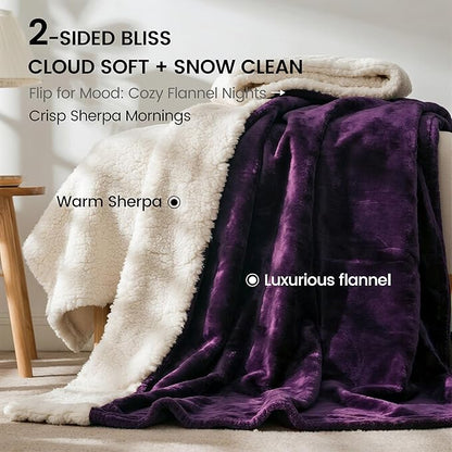gogobunny Waterproof Bed Blanket, Reversible Sherpa Fleece Throw Blanket - Image 3
