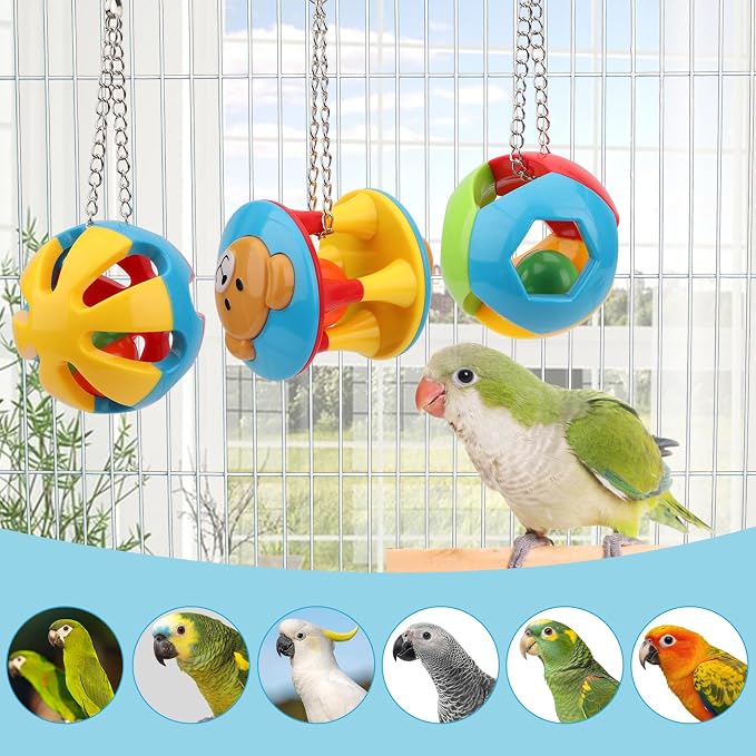 Hypeety Pet Parrot Toy Plastic Colorful Birds Ball - Image 5