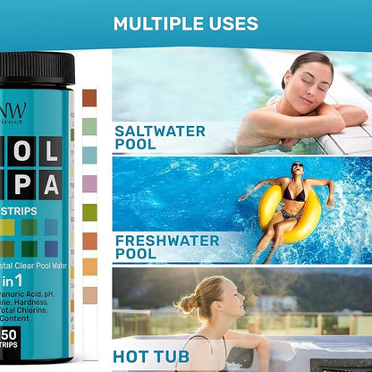 Pool Test Strips 8-in-1, 150 Quick and Accurate Pool and Hot Tub Test Strips - Image 5
