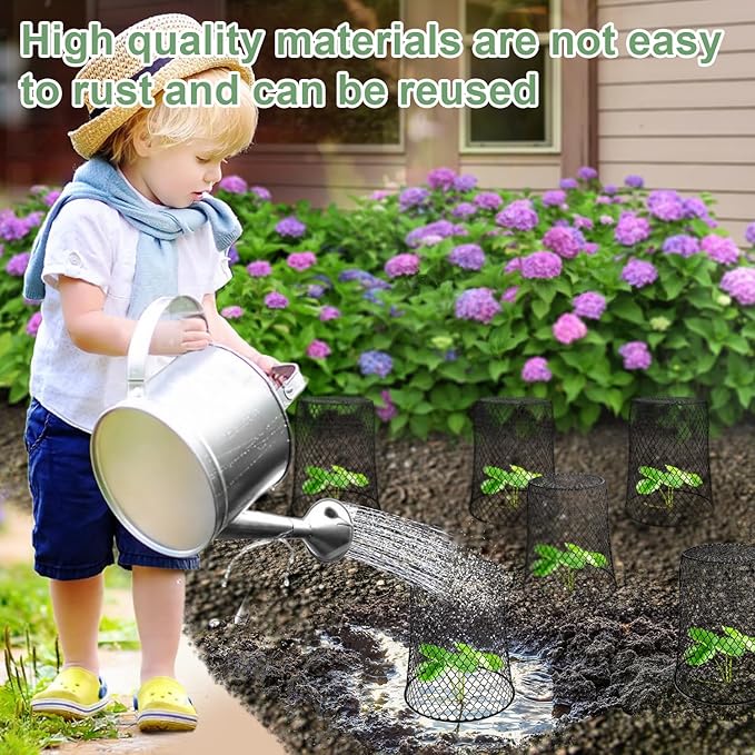 10 Pcs 6.8"×7.4" Seedling Plant Protectors from Animals, Chicken Wire Plant - Image 5