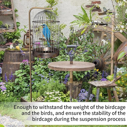 TBTFW 67 Inch High Hanging Bird Cage, Bird Cage Stand, Feeder Stand - Image 5