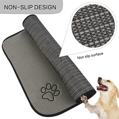 SINLAND Microfiber Pet Bowl Mat Dog Cats Feeding Mats - Image 3