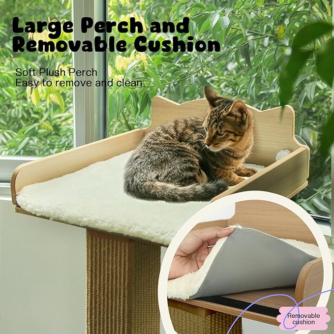Cat Window Perch with Thick Sisal Scratching Post, Cat Hammock - Image 5