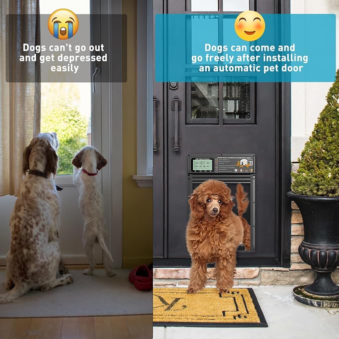 Smart Automatic Pet Door | Radar, Timer & Light Sensor Modes | Durable Aluminum - Image 2