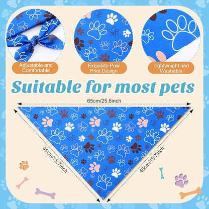 Weewooday 50 Pcs Paw Print Dog Bandanas Bulk - Image 3