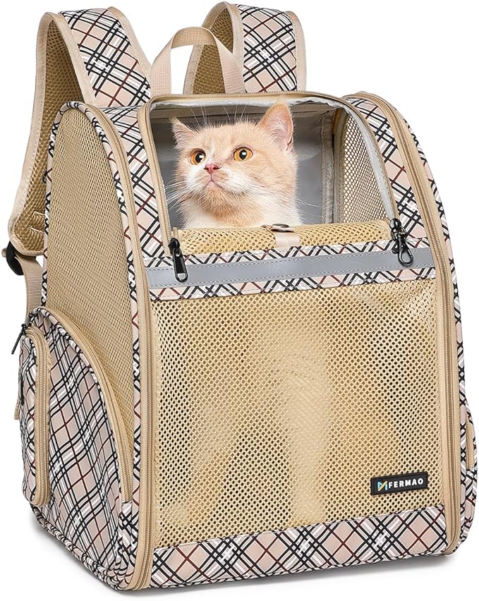 Cat Backpack Carrier for Small Dogs and Medium cat Puppy Kitten Bunny Pet by FERMAO